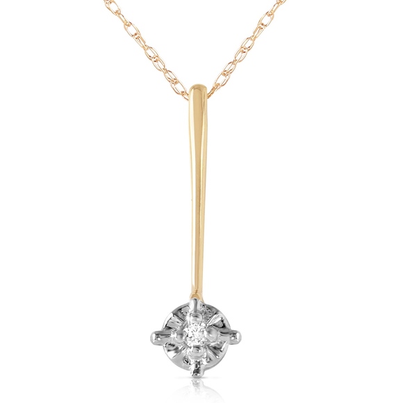 14K. SOLID GOLD NECKLACE WITH NATURAL DIAMOND